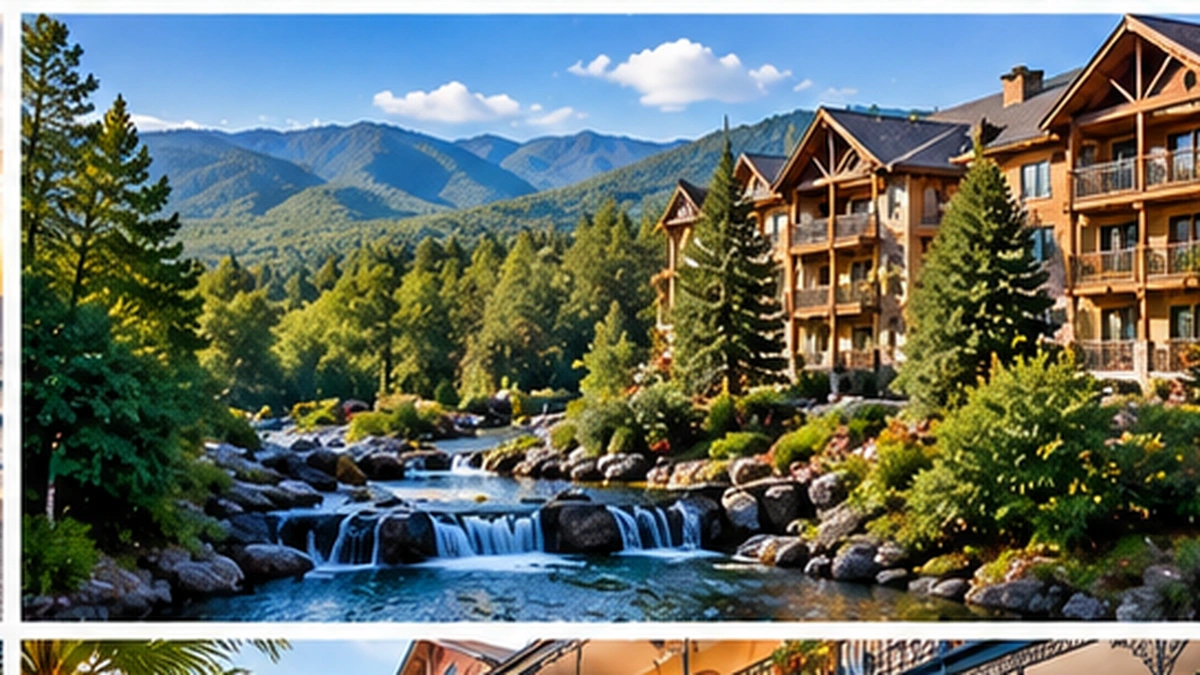 Vacation club mountain resort surrounded by forests streams and scenic peaks