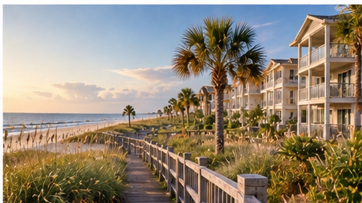 Florida vacation resort condominiums beside a quiet Atlantic beach